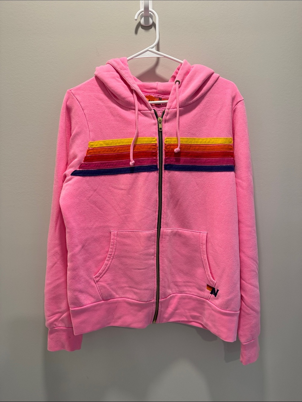 Aviator Nation Zip-Up Hoodie with Classic 5 Stripe Detail - Picture 2 of 5